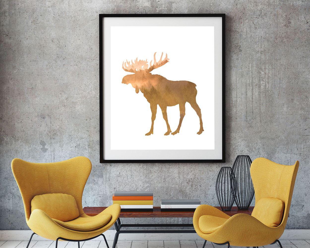 Wall Art Moose Digital Print Forrest Poster Art Moose Wall Art Print Forrest Rustic Art Forrest Rustic Print Moose Wall Decor Moose - Digital Download