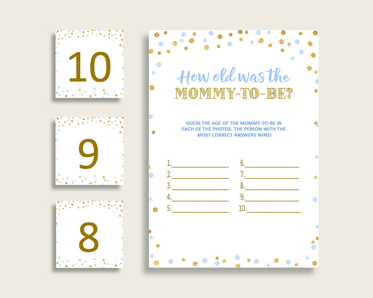 How Old Was Mommy Baby Shower How Old Was Mommy Confetti Baby Shower How Old Was Mommy Blue Gold Baby Shower Confetti How Old Was cb001