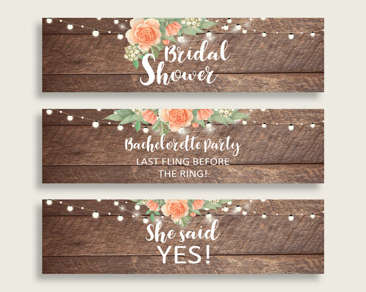 Bottle Labels Bridal Shower Bottle Labels Rustic Bridal Shower Bottle Labels Bridal Shower Flowers Bottle Labels Brown Beige pdf jpg SC4GE