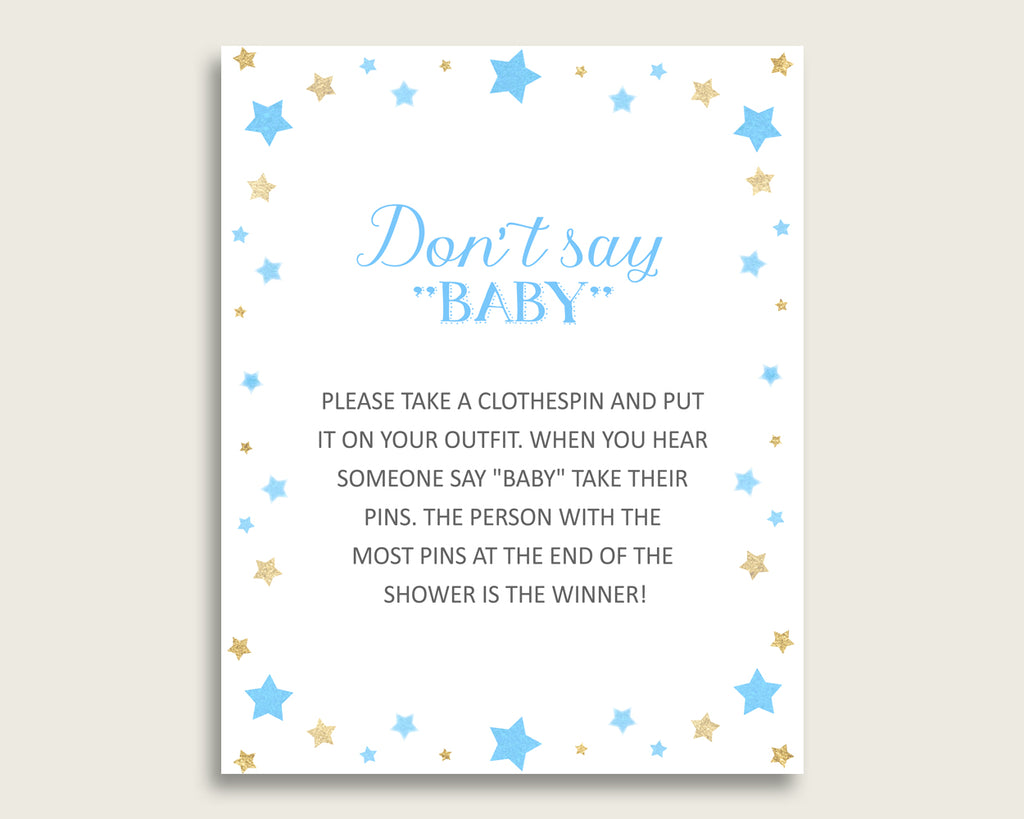 Don't Say Baby Clothes Pin Baby Shower Game Printable 8x10 Table Sign |  Fishing Theme | Navy Gray Blue | DIGITAL INSTANT DOWNLOAD