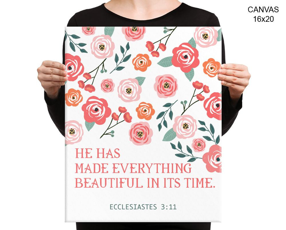 Ecclesiastes Print, Beautiful Wall Art with Frame and Canvas options available Scripture Decor