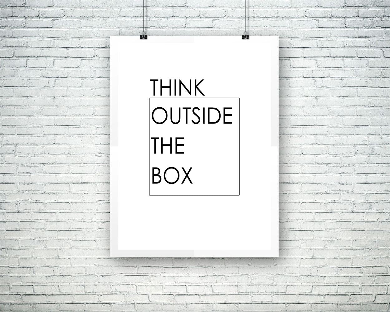 Wall Art Think Outside The Box Digital Print Think Outside The Box Poster Art Think Outside The Box Wall Art Print Think Outside The Box - Digital Download