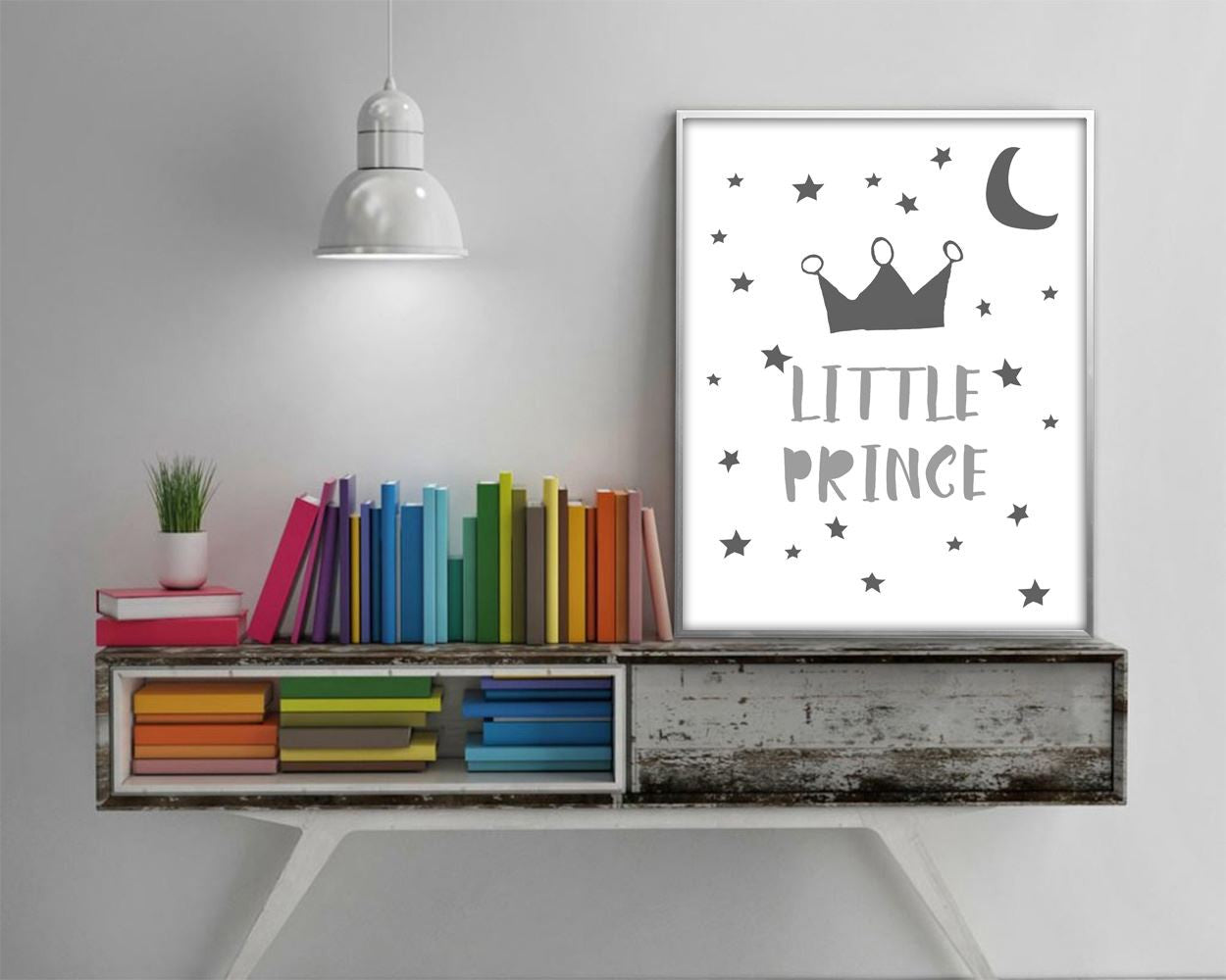 Wall Decor Prince Printable Crown Prints Prince Sign Crown Nursery Art Crown Nursery Print Prince Printable Art Prince moon and stars - Digital Download