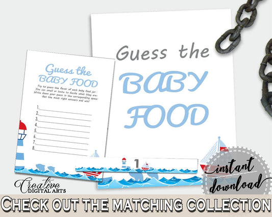 Baby Food Guessing Baby Shower Baby Food Guessing Nautical Baby Shower Baby Food Guessing Baby Shower Nautical Baby Food Guessing Blue DHTQT - Digital Product