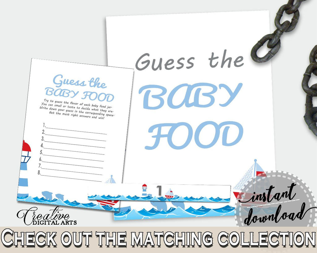 Baby Food Guessing Baby Shower Baby Food Guessing Nautical Baby Shower Baby Food Guessing Baby Shower Nautical Baby Food Guessing Blue DHTQT - Digital Product