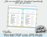 Baby Shower The PRICE IS RIGHT printable game with blue and white stripes, digital files Jpg Pdf, instant download - bs002