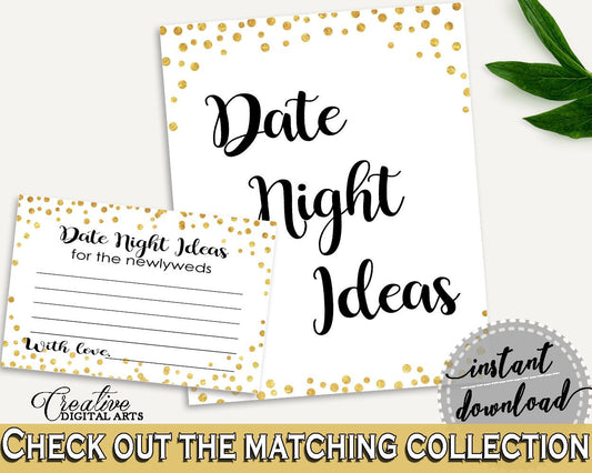 Date Night Ideas Bridal Shower Date Night Ideas Confetti Bridal Shower Date Night Ideas Bridal Shower Confetti Date Night Ideas Gold CZXE5 - Digital Product