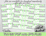 Baby shower WATER BOTTLE LABELS printable with chevron green theme, digital files Pdf Jpg, instant download - cgr01
