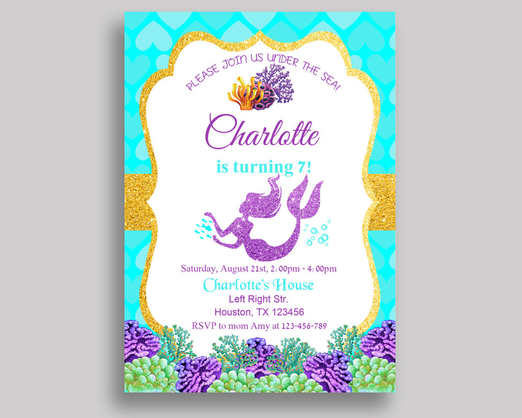 EDITABLE Mermaid Birthday Mermaid Crafts Sign Under the Sea 