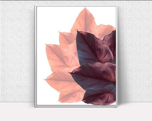 Wall Decor Leaves Printable Autumn Prints Leaves Sign Autumn Plant Art Autumn Plant Print Leaves Printable Art Leaves Leaves Print - Digital Download