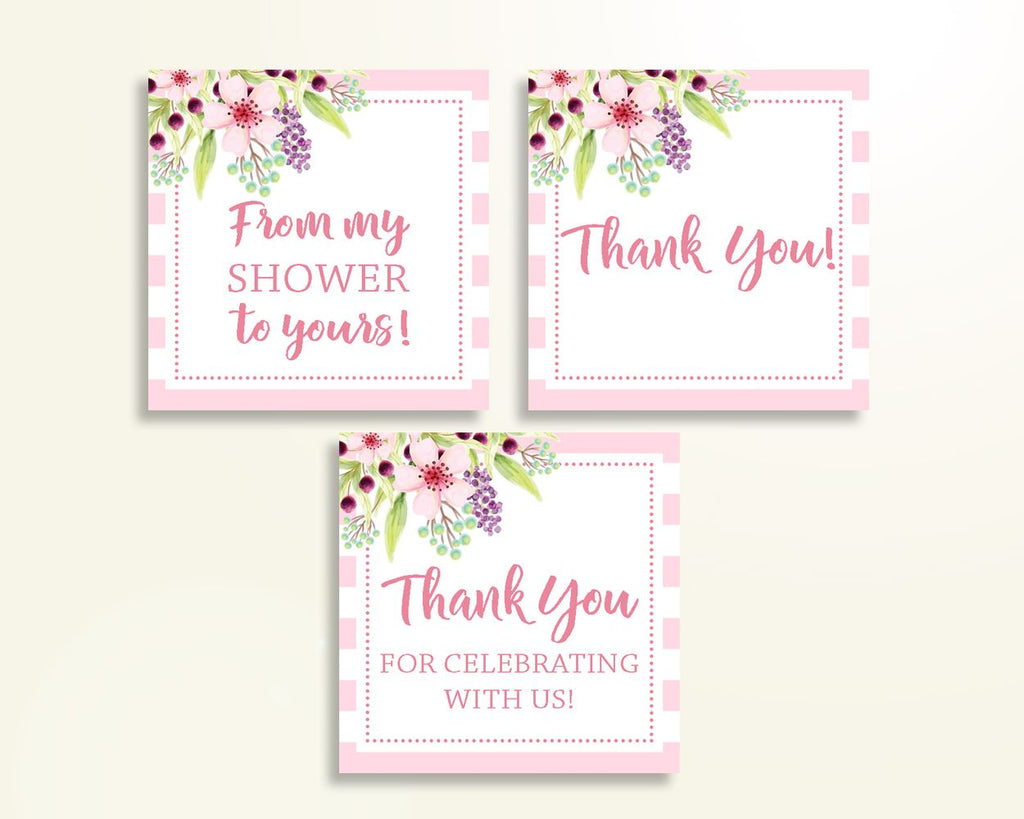 Thank You Tags Baby Shower Thank You Tags Pink Baby Shower Thank You Tags Baby Shower Flowers Thank You Tags Pink Green prints party 5RQAG - Digital Product