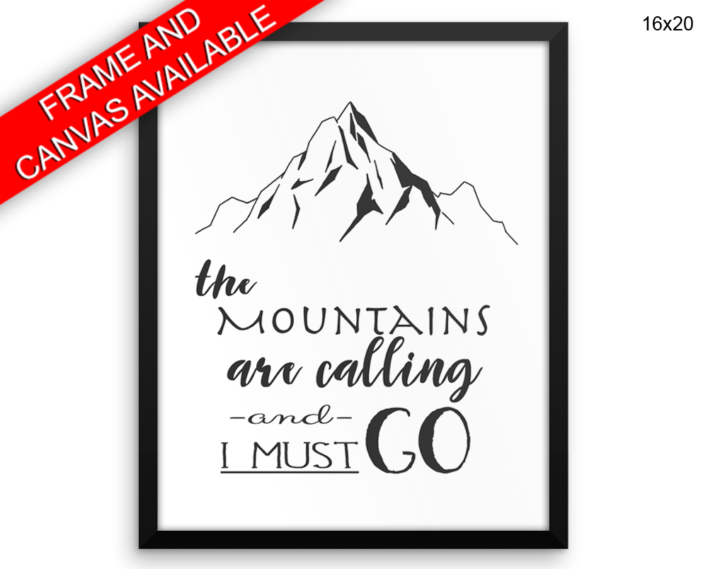 Mountains Print, Beautiful Wall Art with Frame and Canvas options available Adventure Decor