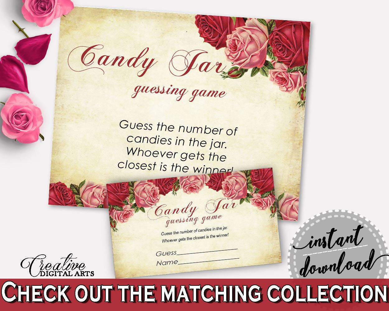 Candy Guessing Game Bridal Shower Candy Guessing Game Vintage Bridal Shower Candy Guessing Game Bridal Shower Vintage Candy Guessing XBJK2 - Digital Product