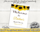 Welcome Sign Bridal Shower Welcome Sign Sunflower Bridal Shower Welcome Sign Bridal Shower Sunflower Welcome Sign Yellow White SSNP1 - Digital Product
