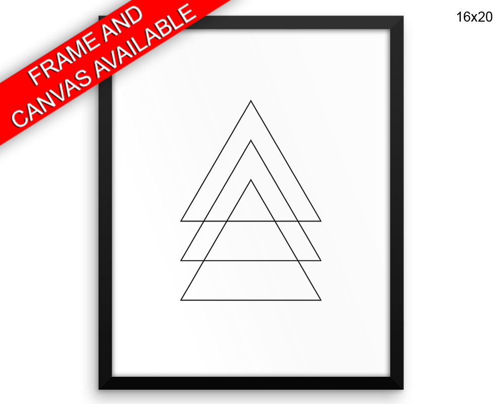 Triangle Geometry Print, Beautiful Wall Art with Frame and Canvas options available  Decor