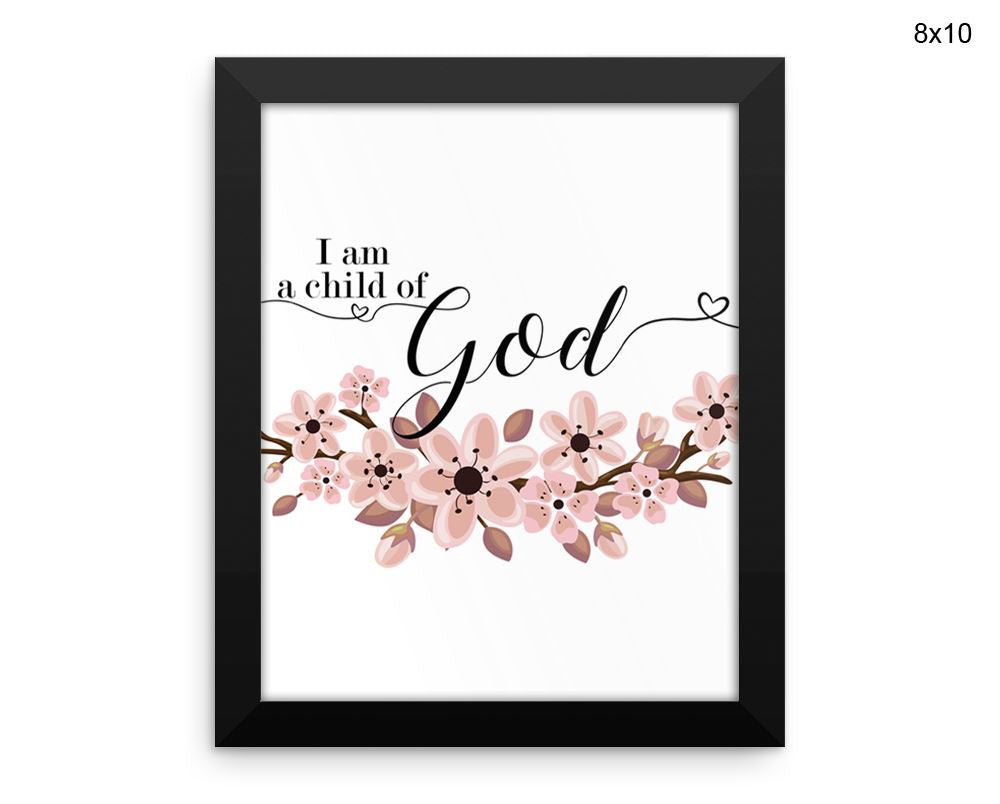 Child Of God Print, Beautiful Wall Art with Frame and Canvas options available Faithful Decor