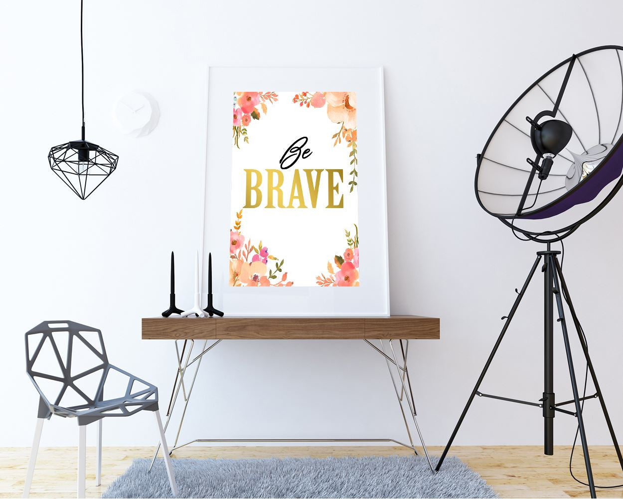 Wall Art Brave Digital Print Brave Poster Art Brave Wall Art Print Brave Positive Art Brave Positive Print Brave Wall Decor Brave be brave - Digital Download