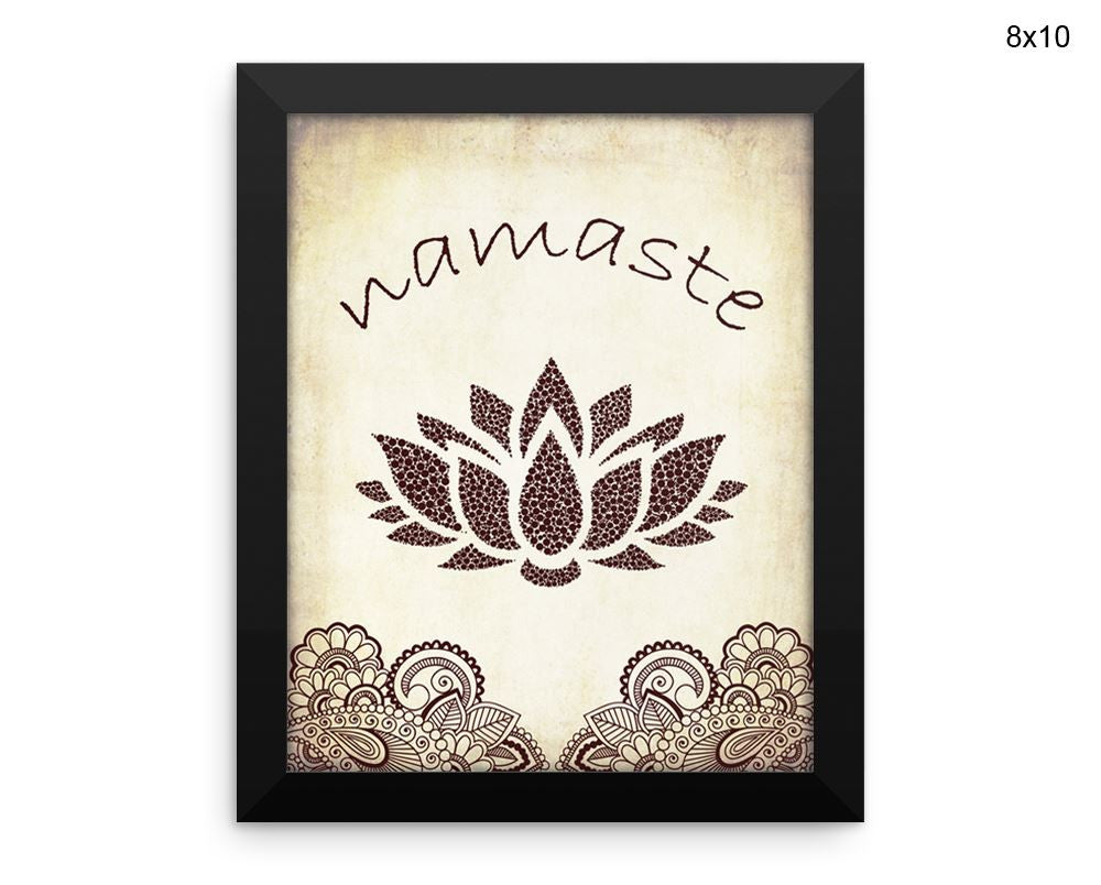 Namaste Print, Beautiful Wall Art with Frame and Canvas options available Spiritual Decor