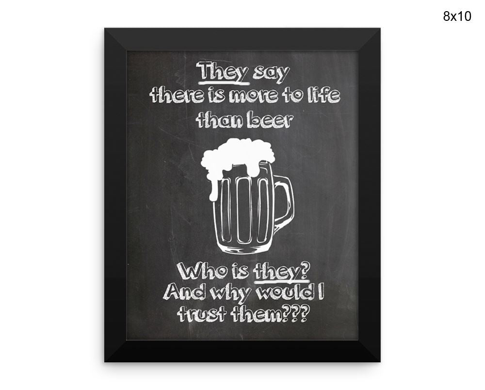 Beer Print, Beautiful Wall Art with Frame and Canvas options available Bar Decor