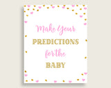 Baby Predictions Baby Shower Baby Predictions Hearts Baby Shower Baby Predictions Baby Shower Hearts Baby Predictions Pink Gold party bsh01