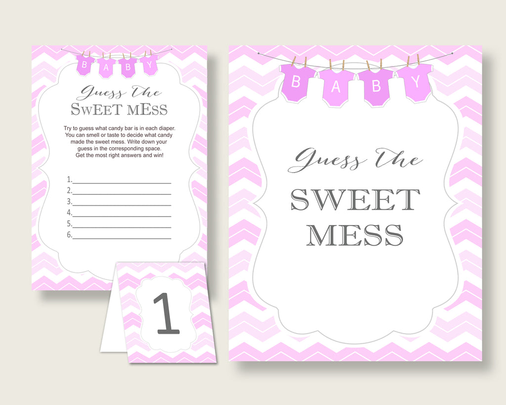 Pink and White Number Two Sign for Baby Shower