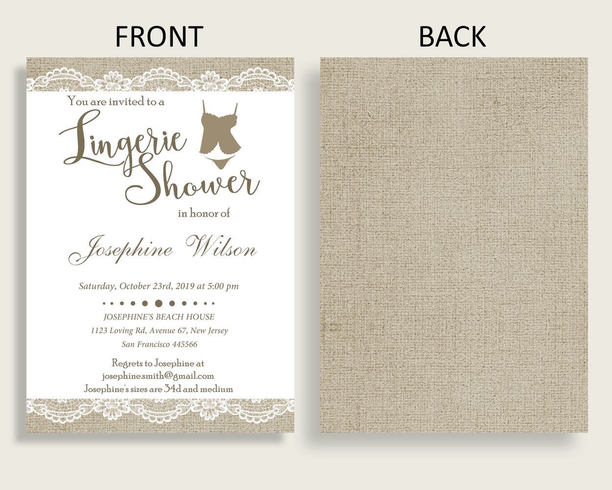 Lingerie Shower Invitation Bridal Shower Lingerie Shower Invitation Burlap And Lace Bridal Shower Lingerie Shower Invitation Bridal NR0BX