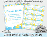 Blue And Mint Shower Donald Duck Diaper Raffle Card Bring Diapers DIAPER RAFFLE, Party Organization, Party Supplies, Pdf Jpg - rd002 - Digital Product