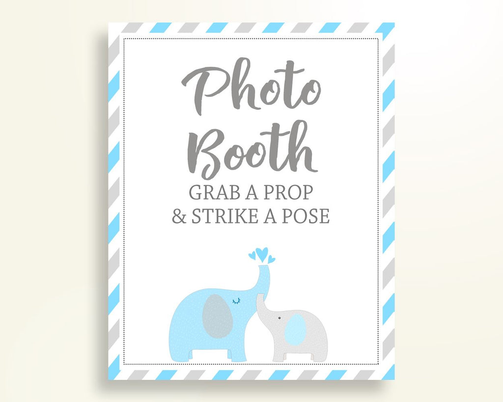 Photobooth Sign Baby Shower Photobooth Sign Elephant Baby Shower Photobooth Sign Blue Gray Baby Shower Elephant Photobooth Sign C0U64 - Digital Product