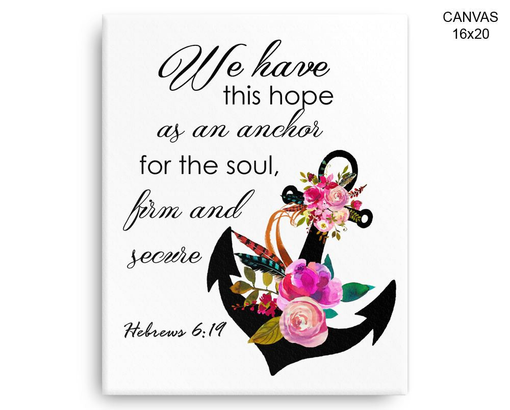 Hebrews Print, Beautiful Wall Art with Frame and Canvas options available Faith Decor