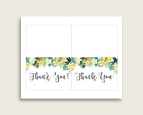 Green Yellow Thank You Cards Printable, Tropical Baby Shower Thank You Notes, Gender Neutral Shower Thank You Folded, Instant 4N0VK