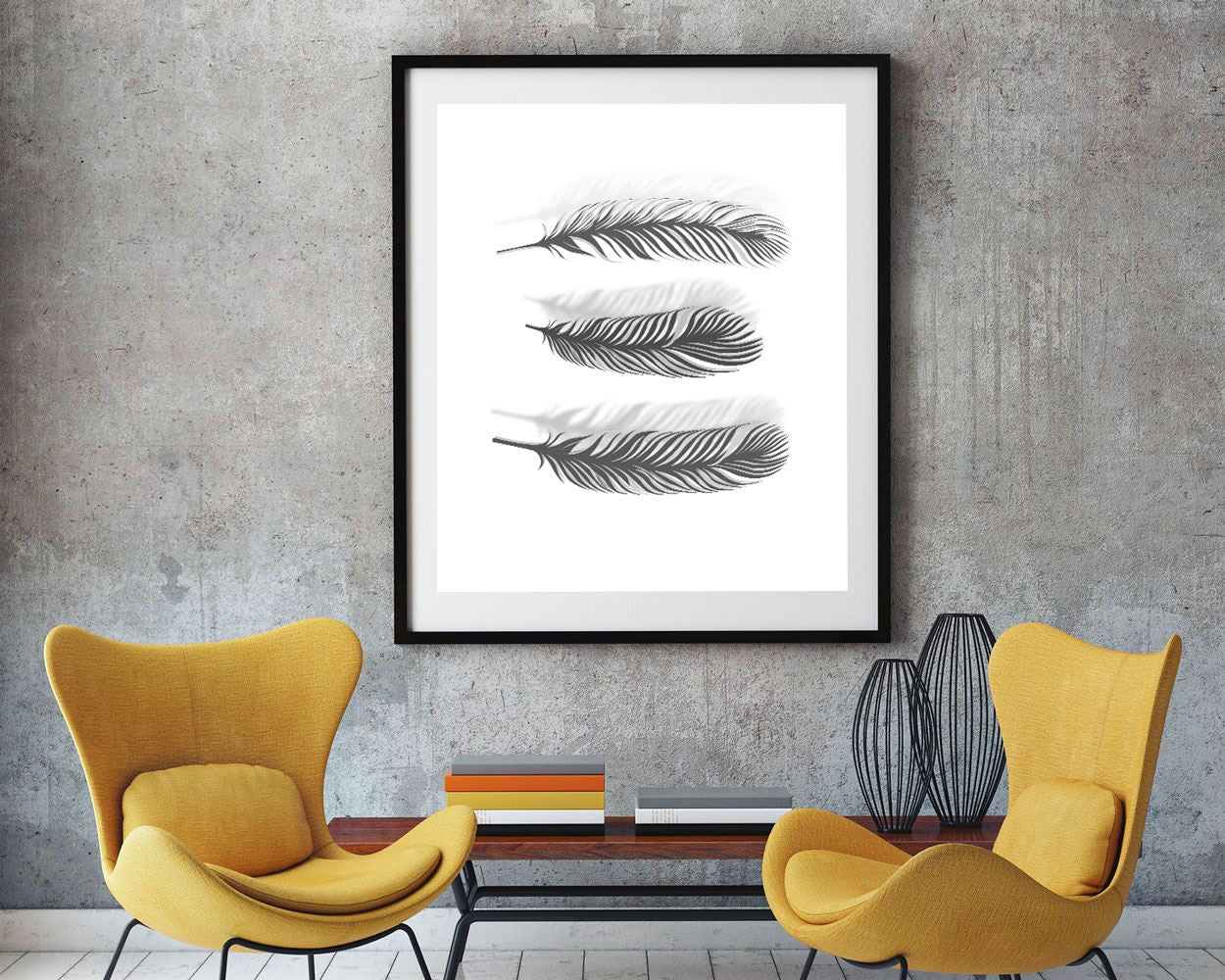 Wall Art Black And White Digital Print Black And White Poster Art Black And White Wall Art Print Black And White Feathers Art Black And - Digital Download