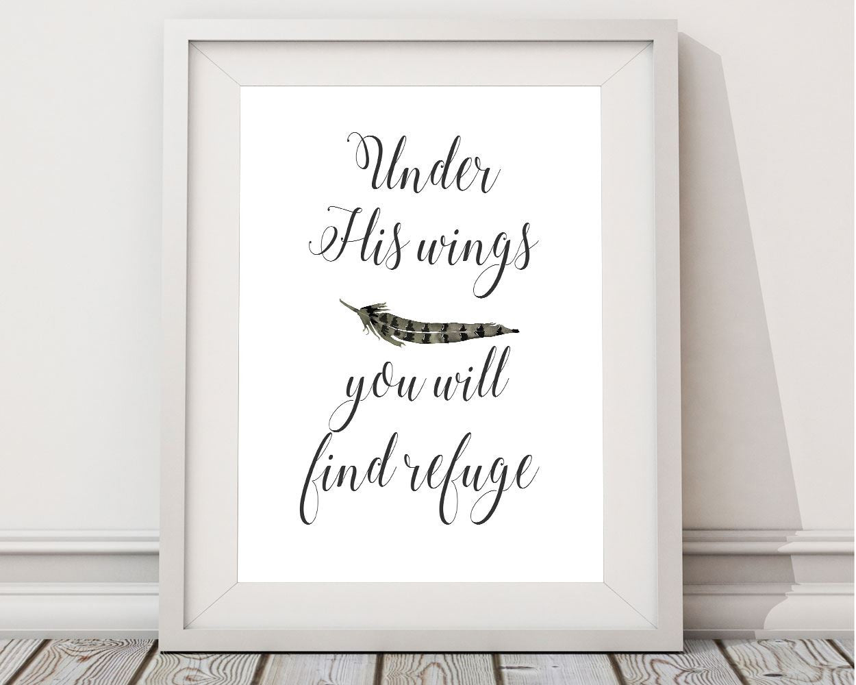 Wall Art Wings Digital Print Refuge Poster Art Wings Wall Art Print Refuge Christian Art Refuge Christian Print Wings Wall Decor Wings - Digital Download