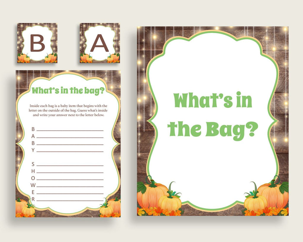 What's In The Bag Baby Shower What's In The Bag Autumn Baby Shower What's In The Bag Baby Shower Autumn What's In The Bag Brown Orange 0QDR3 - Digital Product