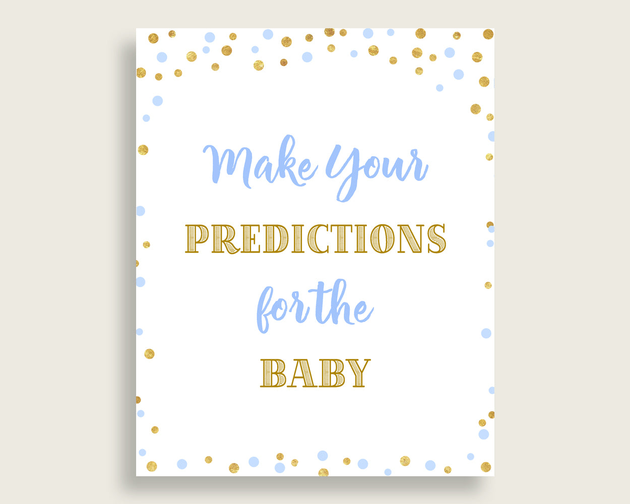 Baby Predictions Baby Shower Baby Predictions Confetti Baby Shower Baby Predictions Blue Gold Baby Shower Confetti Baby Predictions cb001