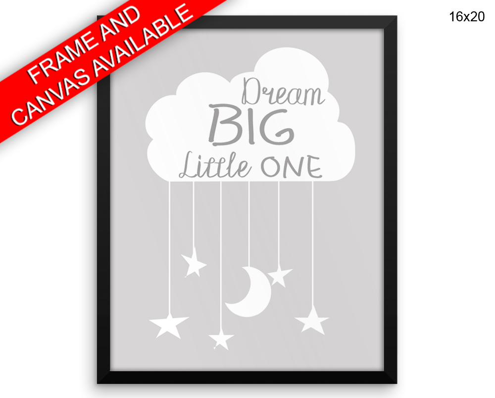 Dreaming Print, Beautiful Wall Art with Frame and Canvas options available Nursery Decor