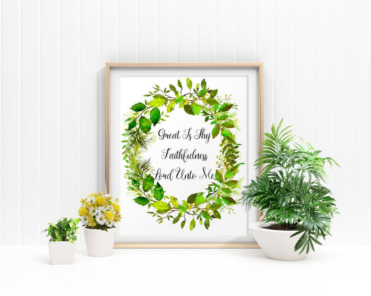 Wall Art Faithfulness Digital Print Faithfulness Poster Art Faithfulness Wall Art Print Faithfulness Floral Wreath Art Faithfulness Floral - Digital Download