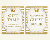 Table Signs Baby Shower Table Signs Royal Baby Shower Table Signs Gold White Baby Shower Gold Table Signs baby shower idea prints Y9MQF - Digital Product