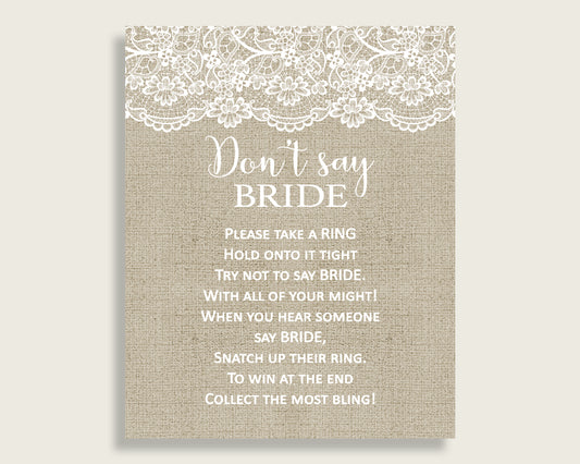 Don't Say Bride Bridal Shower Don't Say Bride Burlap And Lace Bridal Shower Don't Say Bride Bridal Shower Burlap And Lace Don't Say NR0BX