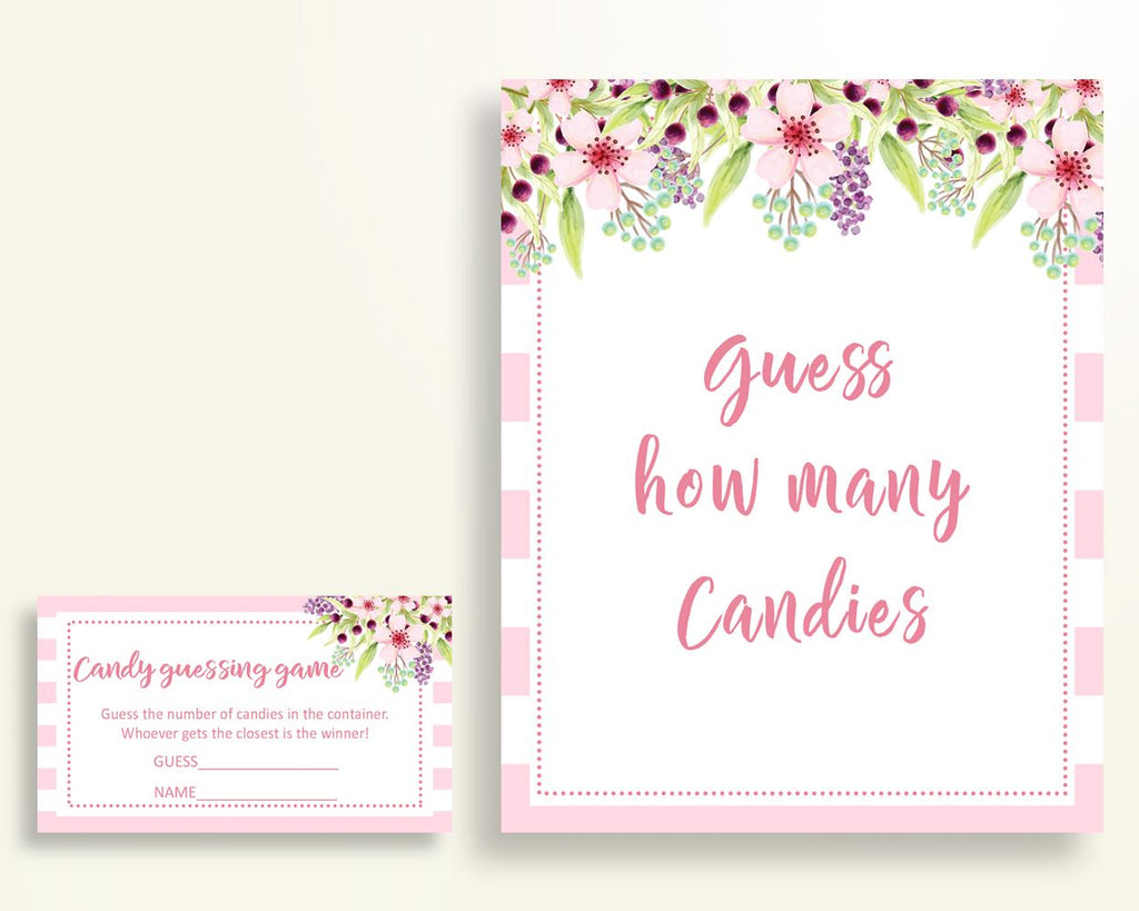 Candy Guessing Baby Shower Candy Guessing Pink Baby Shower Candy Guessing Baby Shower Flowers Candy Guessing Pink Green party décor 5RQAG - Digital Product