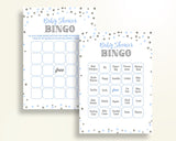 Bingo Baby Shower Bingo Blue And Silver Baby Shower Bingo Blue Silver Baby Shower Blue And Silver Bingo baby shower idea prints OV5UG - Digital Product