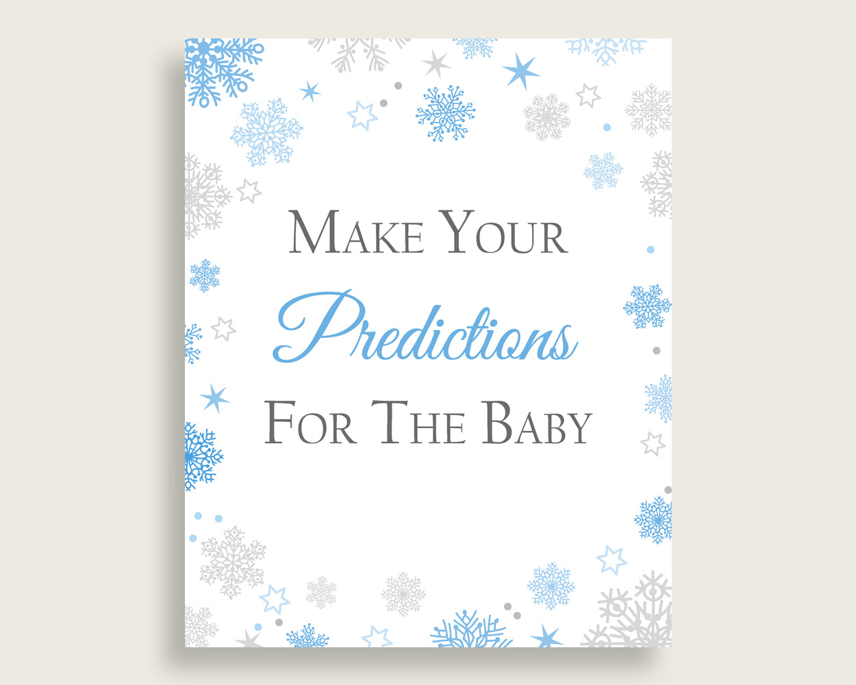 Baby Predictions Baby Shower Baby Predictions Snowflake Baby Shower Baby Predictions Blue Gray Baby Shower Snowflake Baby Predictions NL77H