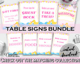 Table Signs Baby Shower Table Signs Rubber Duck Baby Shower Table Signs Baby Shower Rubber Duck Table Signs Purple Pink party plan rd001
