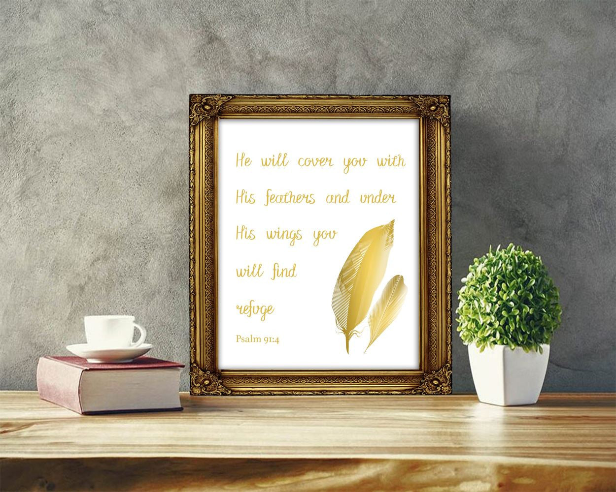 Wall Art Psalm Digital Print Psalm Poster Art Psalm Wall Art Print Psalm Bible Art Psalm Bible Print Psalm Wall Decor Psalm Psalm 91 4 - Digital Download