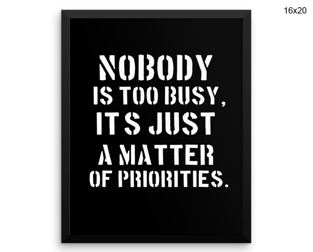 Priorities Print, Beautiful Wall Art with Frame and Canvas options available  Decor