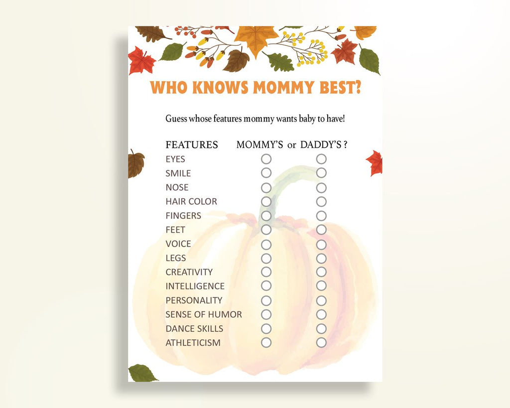 Who Knows Mommy Best Baby Shower Who Knows Mommy Best Autumn Baby Shower Who Knows Mommy Best Baby Shower Pumpkin Who Knows Mommy Best OALDE - Digital Product