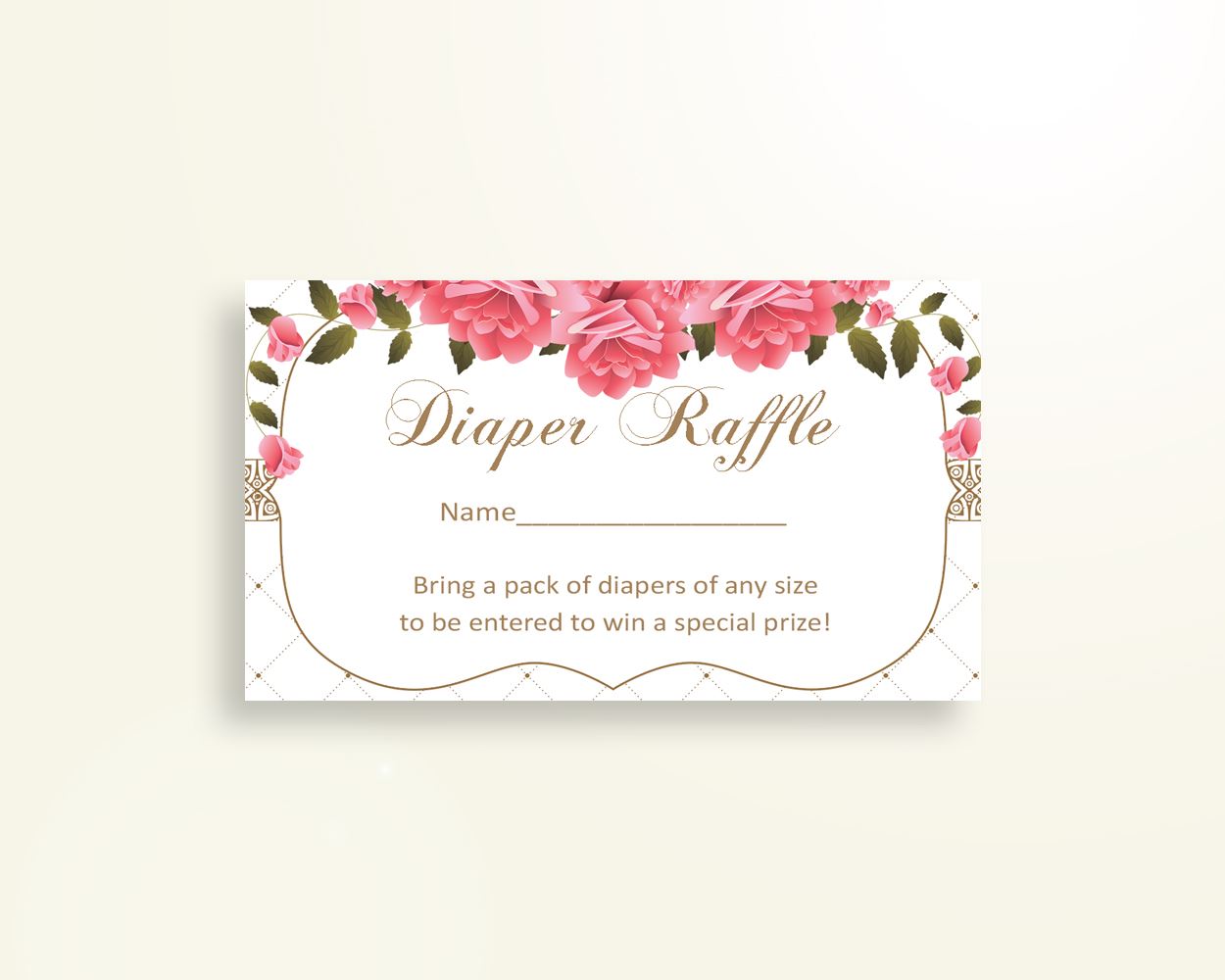 Diaper Raffle Baby Shower Diaper Raffle Roses Baby Shower Diaper Raffle Baby Shower Roses Diaper Raffle Pink White shower activity U3FPX - Digital Product