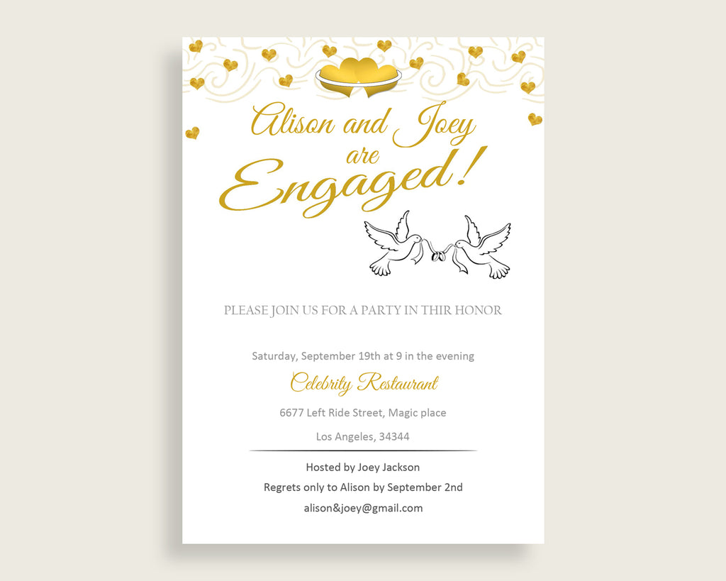 Engagement Invitation Bridal Shower Engagement Invitation Gold Hearts Bridal Shower Engagement Invitation Bridal Shower Gold Hearts 6GQOT