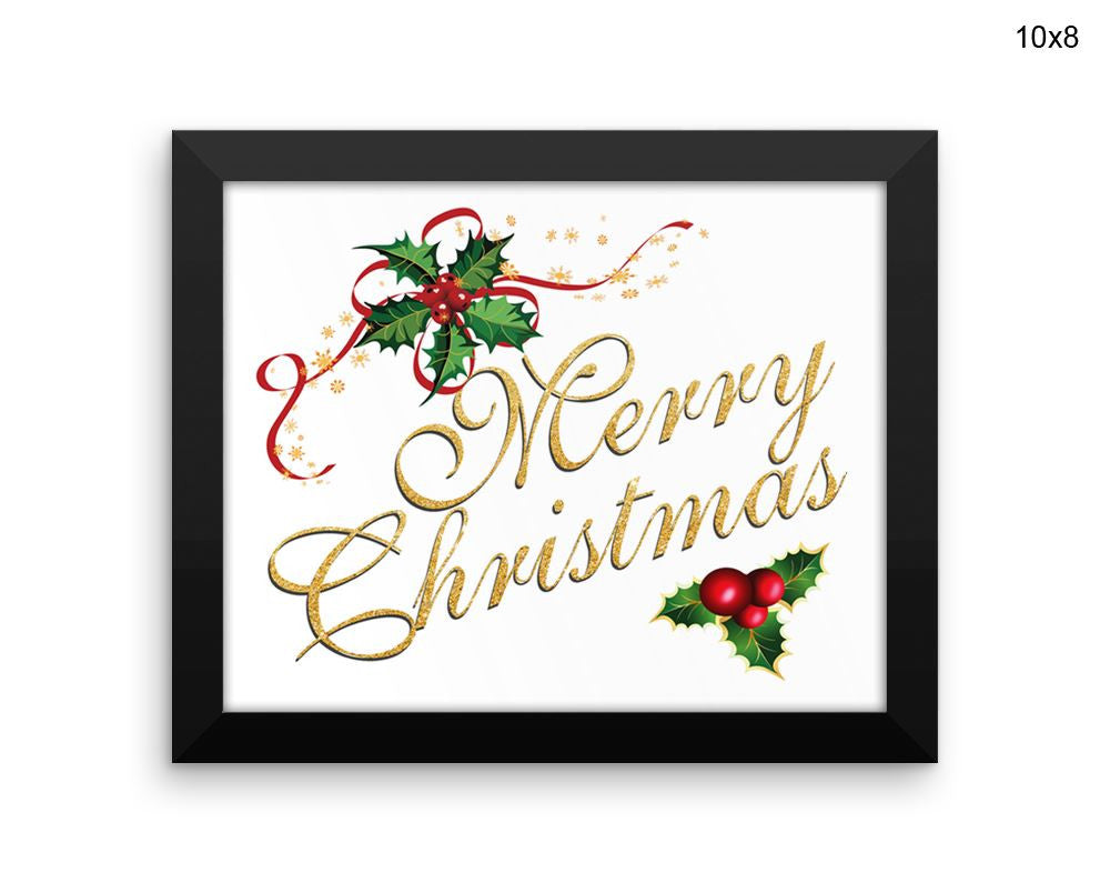 Merry Christmas Print, Beautiful Wall Art with Frame and Canvas options available Christmas Decor