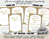 Editable Bridal Shower Invitation in Glittering Gold Bridal Shower Gold And Yellow Theme, join us, gold shine, shower activity - JTD7P - Digital Product