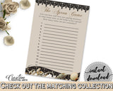 Brown And Beige Seashells And Pearls Bridal Shower Theme: The Apron Game - bride to be game, classy shower theme, party organization - 65924 - Digital Product